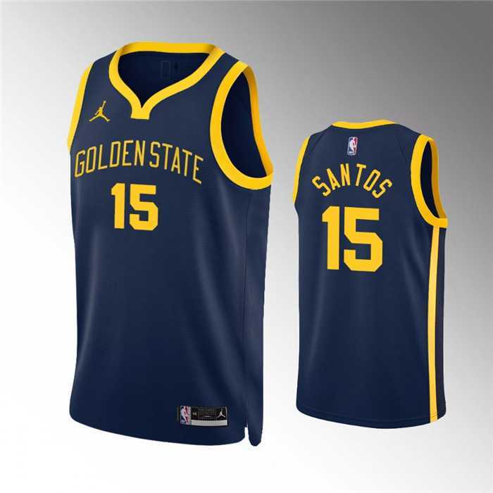 Mens Golden State Warriors #15 Gui Santos Navy Statement Edition Stitched Jersey Dzhi